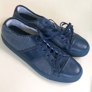 Lacoste Navy Blue Leather Sneakers, Men's 14